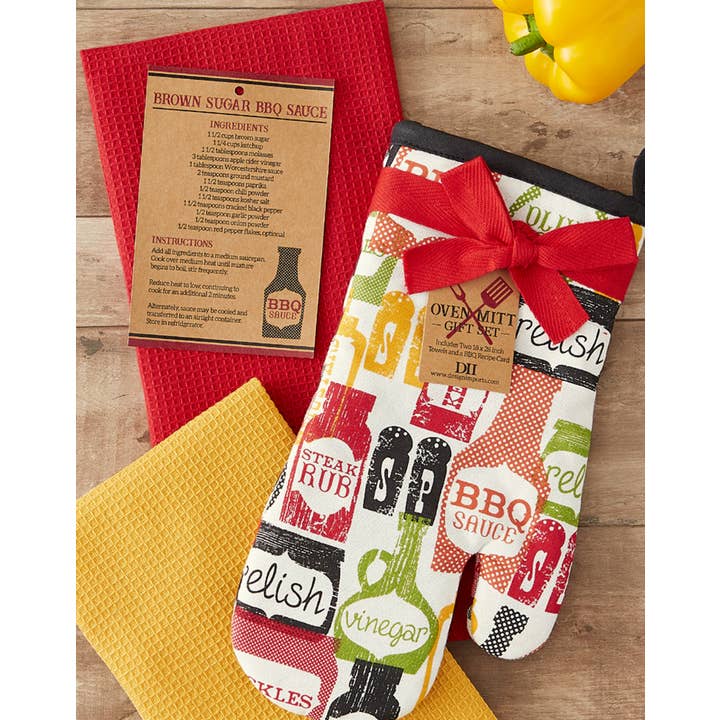 Design Imports - Wholesale Oven Mitt/Pot Holder - BBQ Condiments Oven Mitt Gift Set1