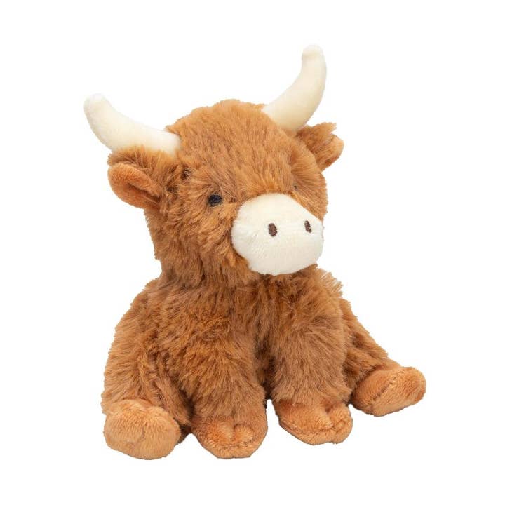 Mini Longhorn Brown Cow Premium Soft Plush Toy for wholesale by Jomanda US