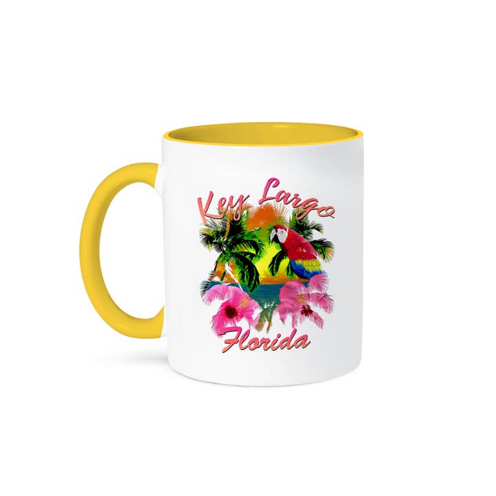 3dRose - Wholesale Coffee Mug - 3dRose, Beach sunset and parrot in the Florida Keys of Key Largo Florida., Mug