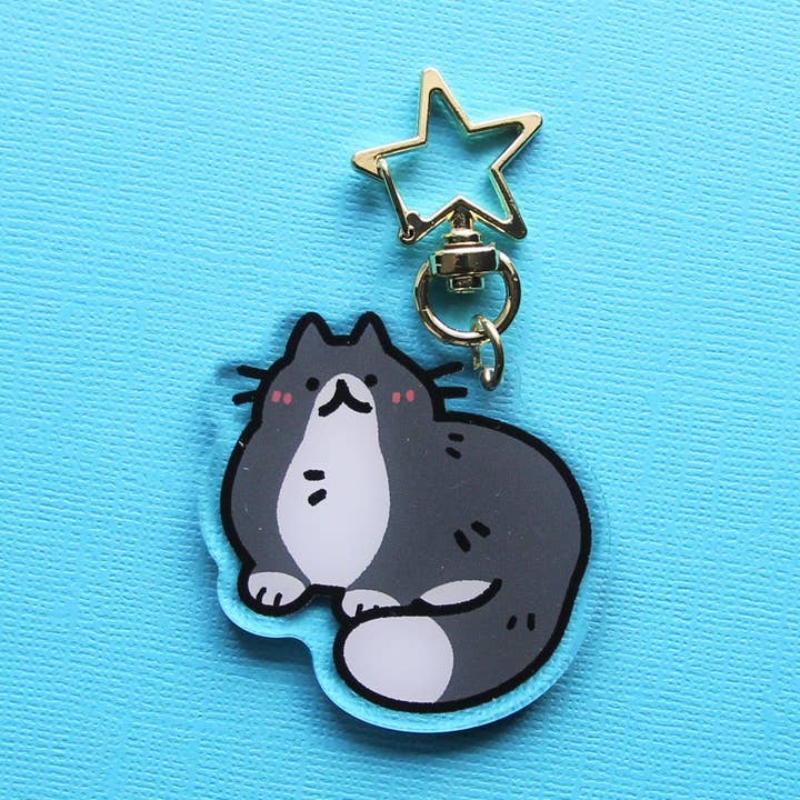 Tuxedo Cat Keychain for wholesale by crowlines
