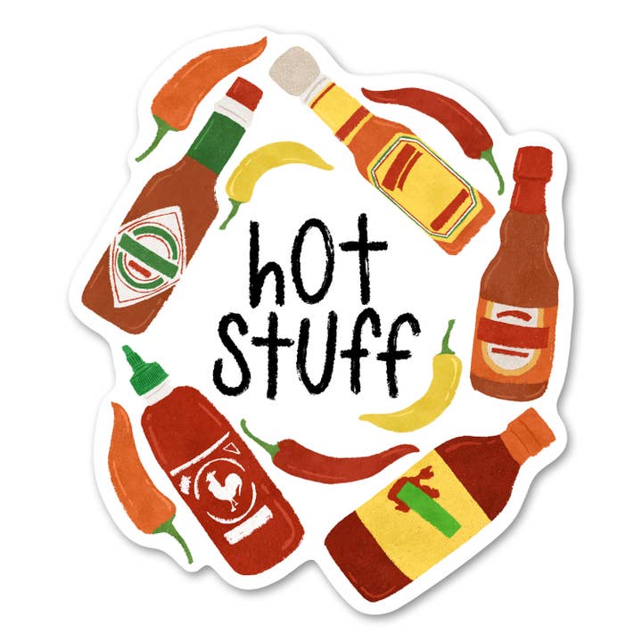 Hot Sauce Sticker for wholesale by Paper Bunny Press