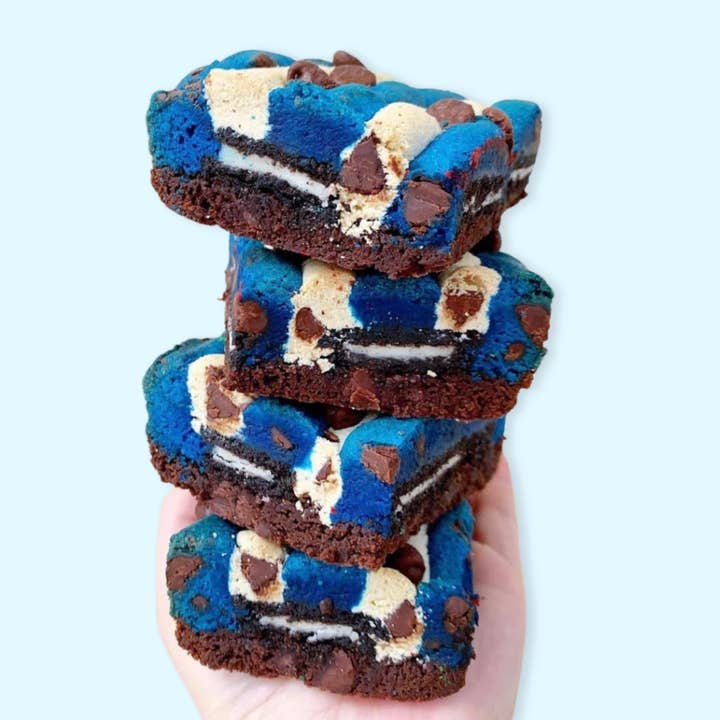 Baked in Color - Wholesale Brownie - Hanukkah themed brookie squares - box of 150