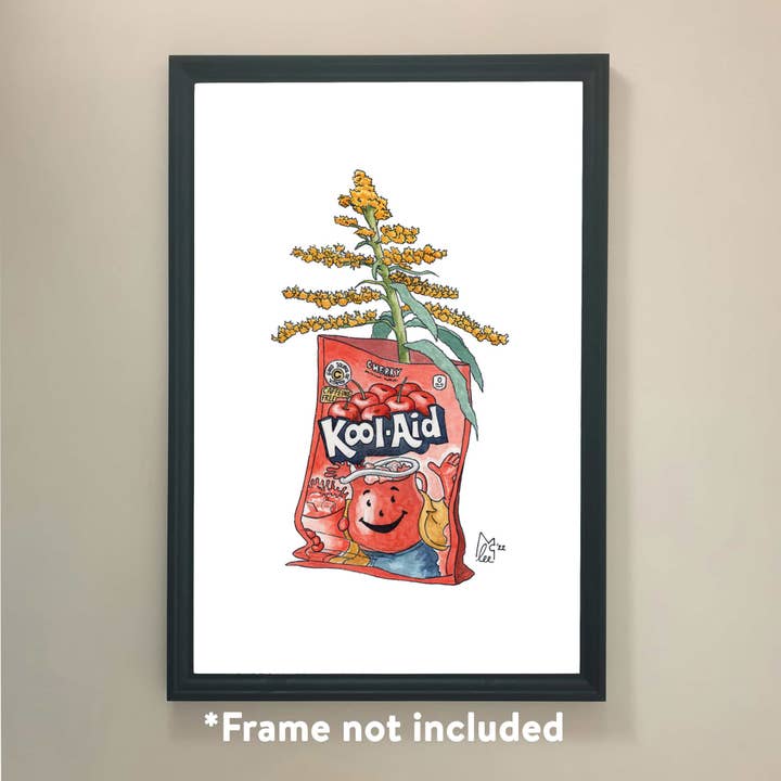 Nebraska Goldenrod em Kool-Aid Art Print por atacado de Lee McGuire Art
