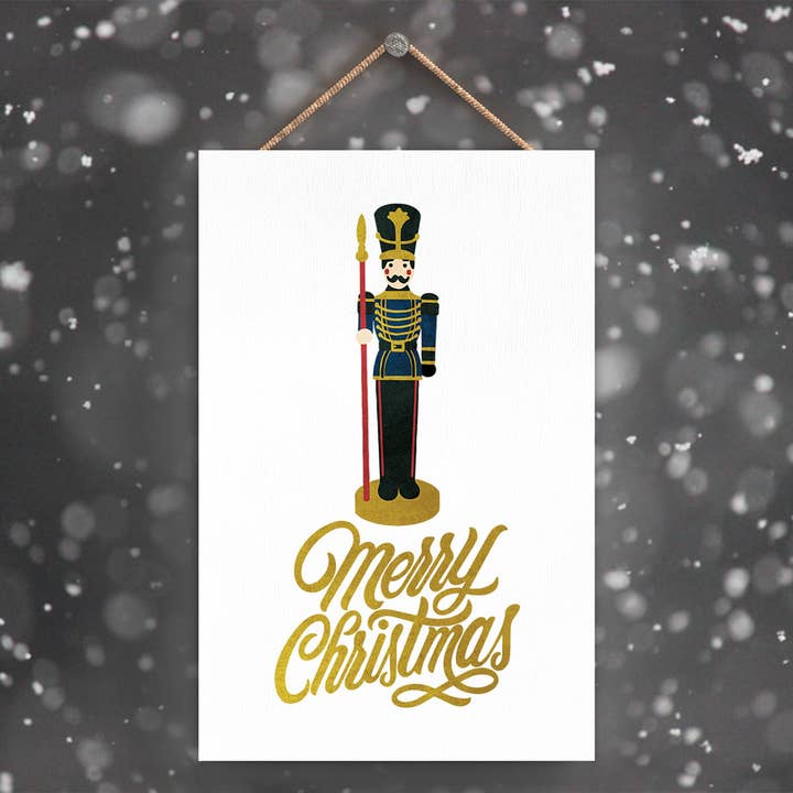 P2292 - Schiaccianoci di buon Natale e tipografia su un recta per la vendita all'ingrosso da parte di Vivid Squid Wholesale