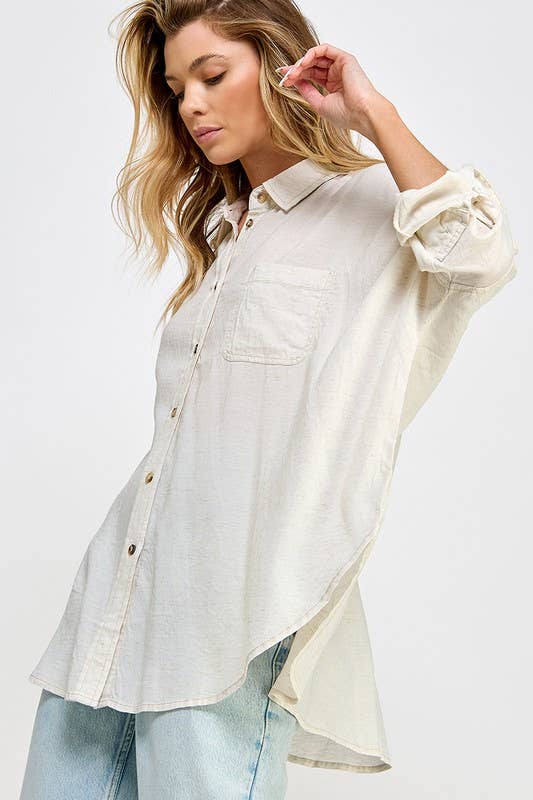Wholesale Button Down Shirts Casual Oversized Long Sleeve for your