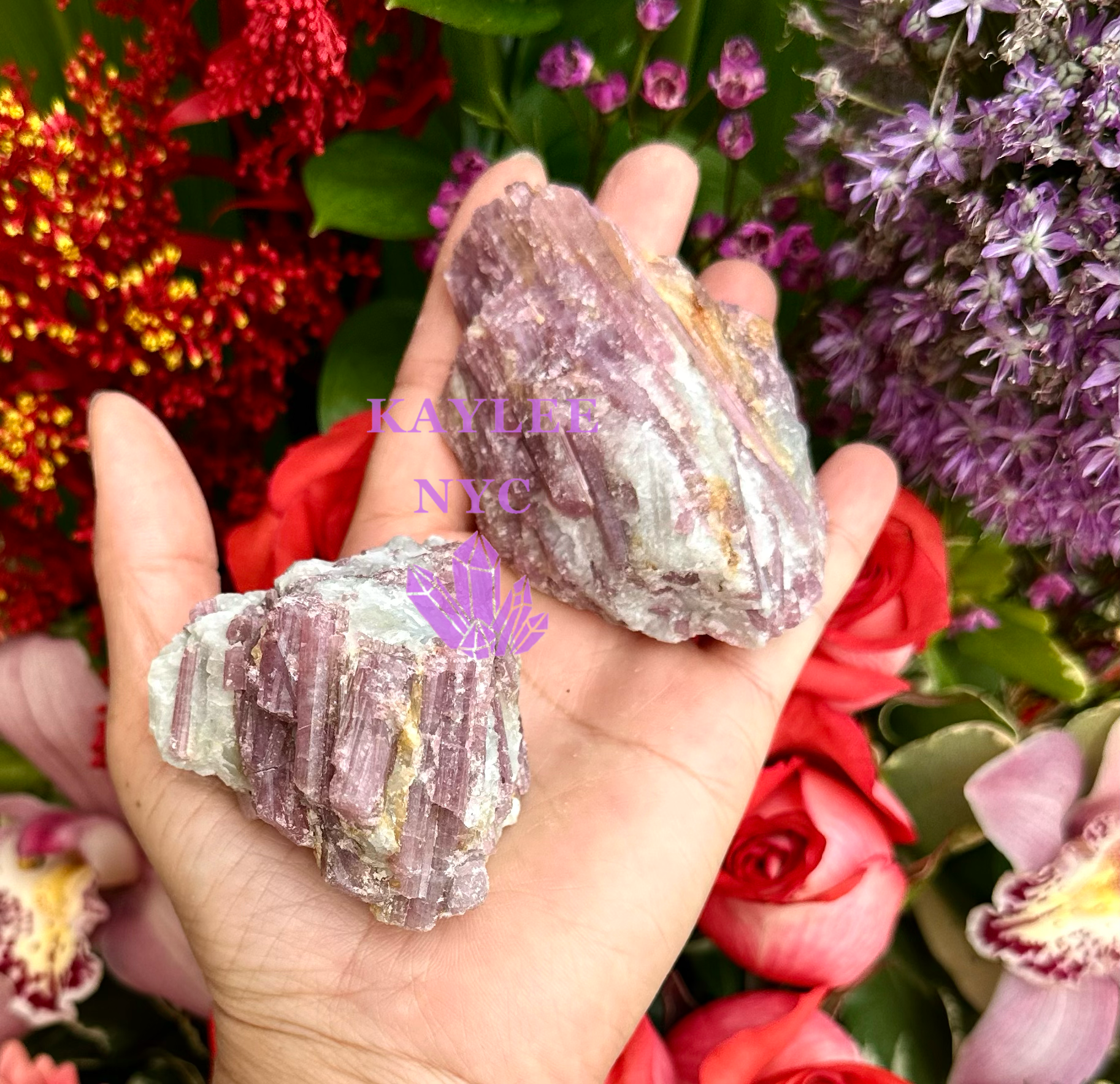 KayleeNYC – Pedra/cristal espiritual por atacado – Lote de 2,3 kg de Cristal Bruto Natural de Turmalina Rosa para Energia de Cura4