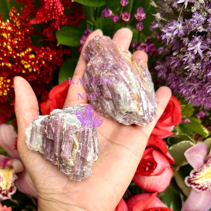 KayleeNYC – Pedra/cristal espiritual por atacado – Lote de 2,3 kg de Cristal Bruto Natural de Turmalina Rosa para Energia de Cura4