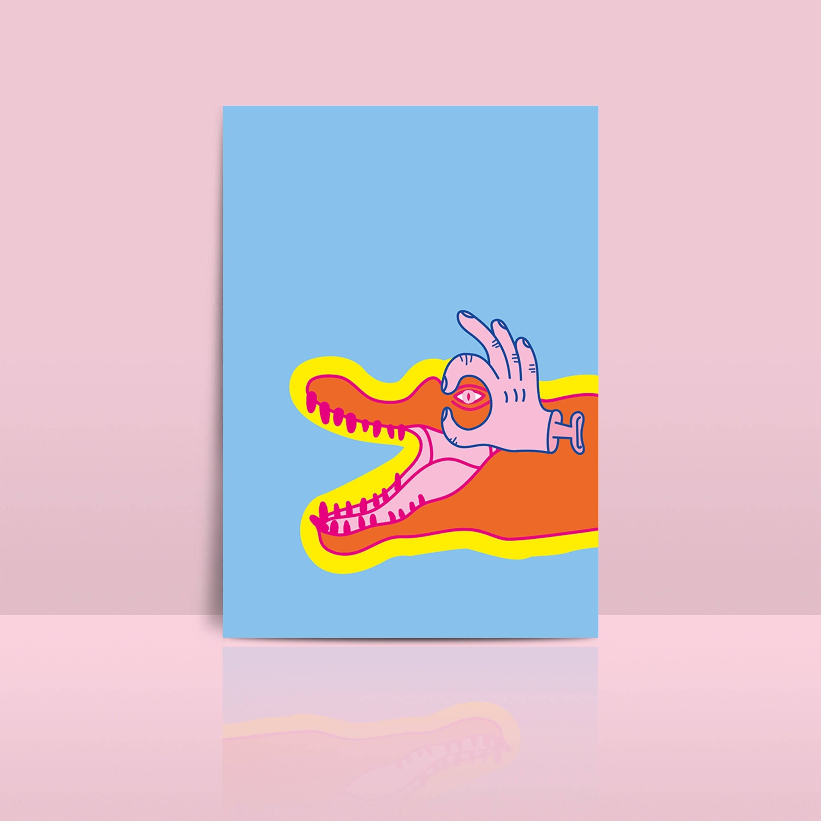 Lemon.lemoff - Wholesale Everyday Greeting Card - Crocodile illustration card poster greeting card graphic