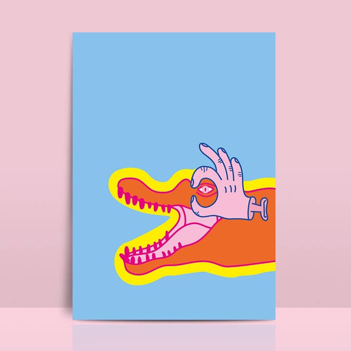 Lemon.lemoff - Wholesale Everyday Greeting Card - Crocodile illustration card poster greeting card graphic0