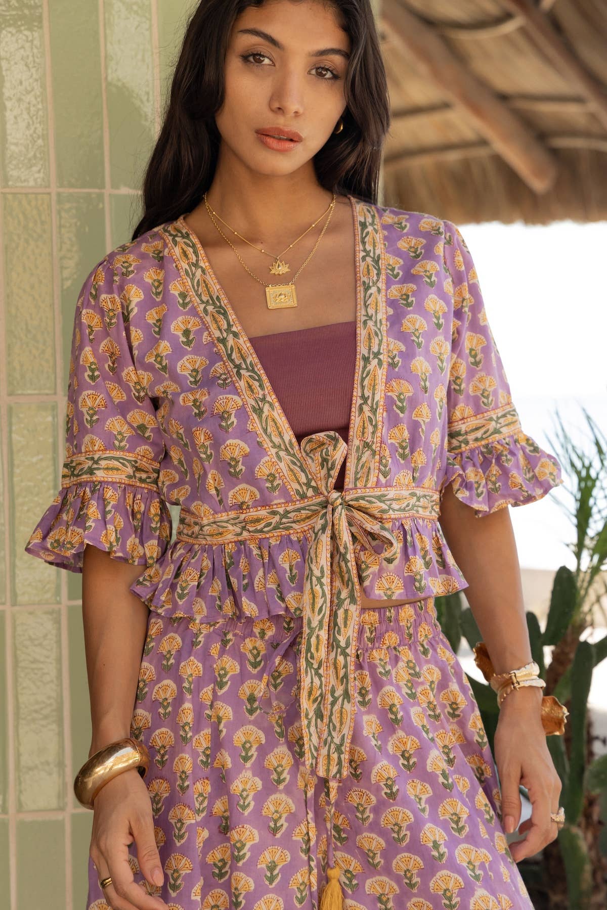 The Fox and The Mermaid - Wholesale Pants - Women's - Block Printed Palazzo Pants and Optional Top (Althea: Iris)13