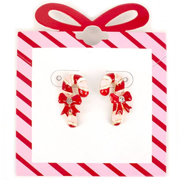JOIA ACCESSORIES - Wholesale Dangle Earrings - CANDY CANE POST EARRING, 13 7463