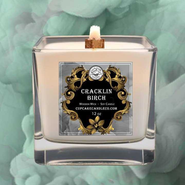 Men's Collection Cracklin Birch Wood Wick Candle for wholesale by Cupcake Candle Company
