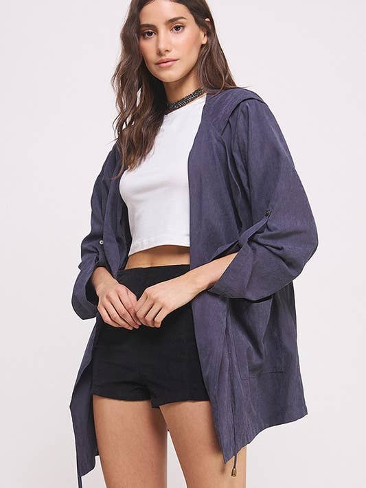 JADE BY JANE - Wholesale Jacket - Women's - PLUS SIZE 3/4 SLEEVE LIGHTWEIGHT OPEN FRONT HOODED JACKET4