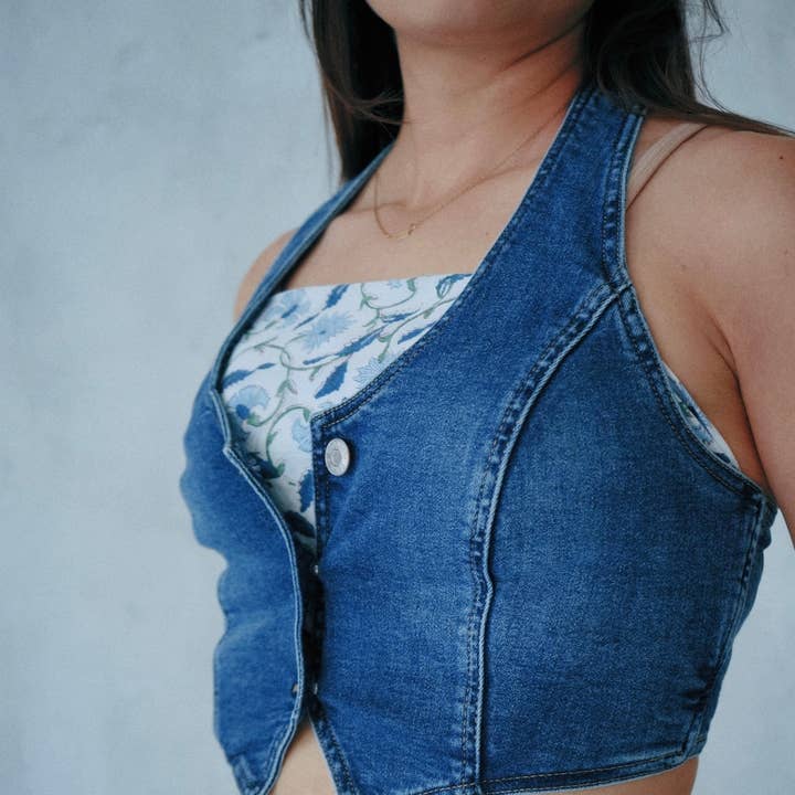 Blue Bell - Hand Block Print Cotton Bandana (KK1517) for wholesale by White Lotus Fashions