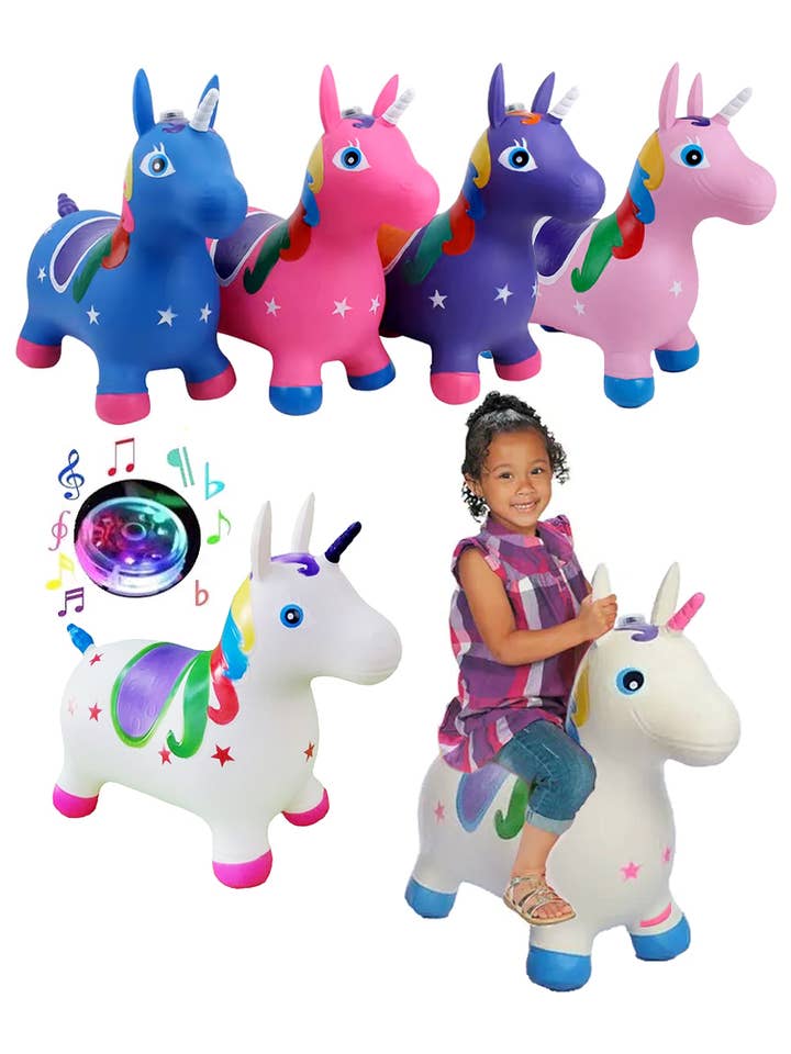 Brinquedo Inflável Infantil de Pular Unicórnio com Som por atacado de Cap Zone