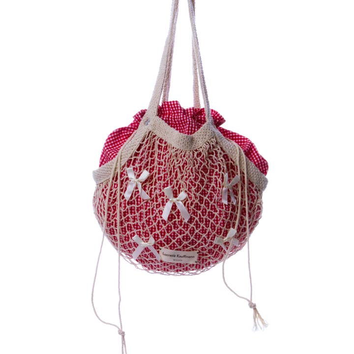 Lucrezia Kauffmann - Vendita all'ingrosso Borsa per shopping/spesa - Mini a quadretti con ciliegie