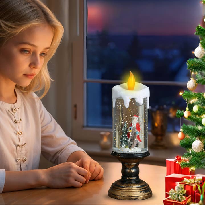 SINT - Wholesale Christmas Decoration - SINT Christmas Musical Snow Globe Candlestick Lantern1