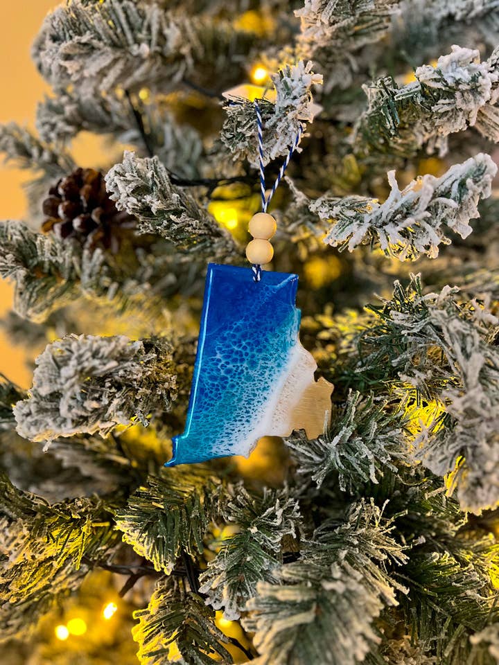 Rhode Island Beach Ornament for wholesale by NMinnick Designs