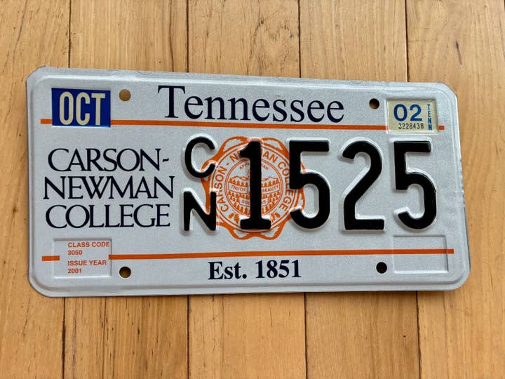 2002 Tennessee Carson Newman College License Plate for wholesale by RusticPlates
