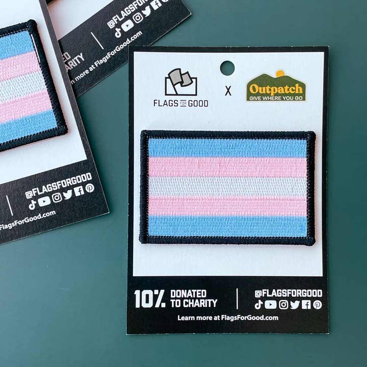 Trans Pride Flag Patch for wholesale by Flags For Good