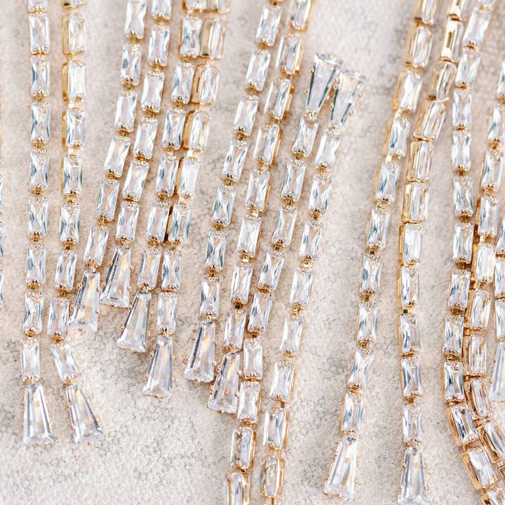 St Armands Designs of Sarasota - Wholesale Dangle Earrings - Swingy Diamond Tennis Duster Earrings