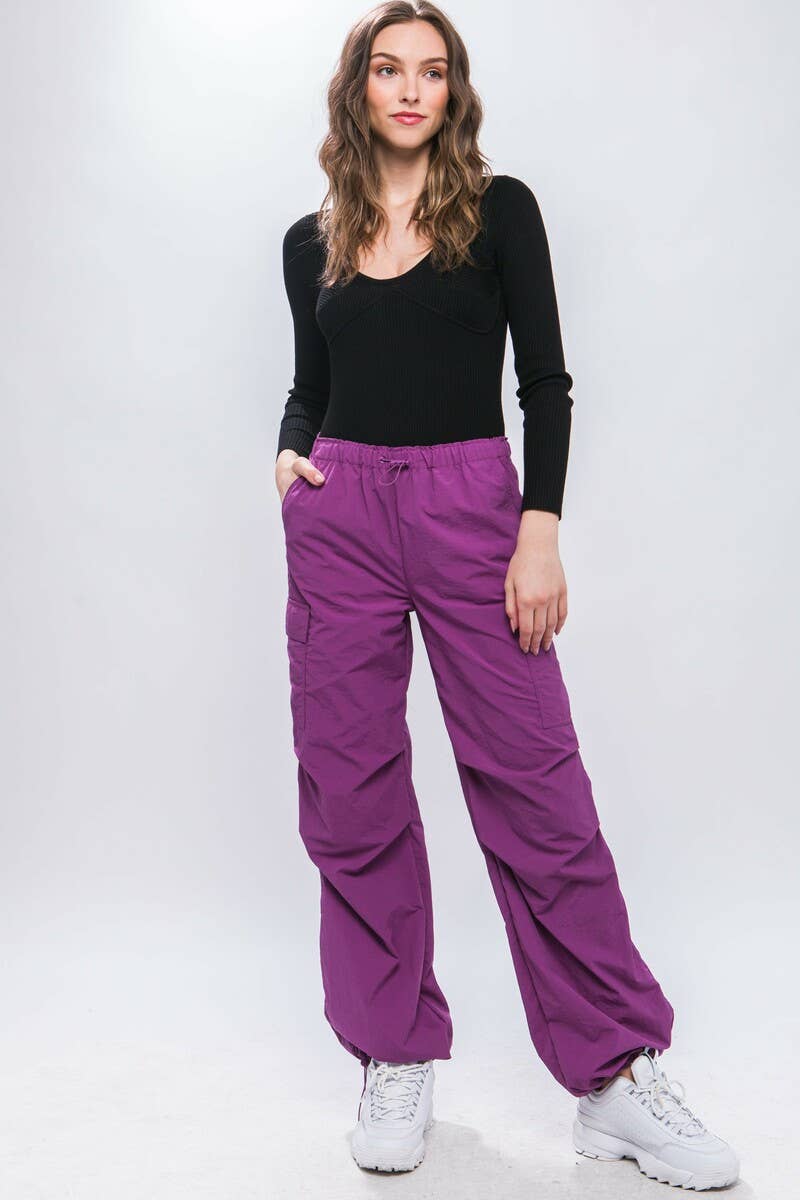 42POPS – wholesale Pants – Women's – `.SI-25286 Loose Fit Parachute Cargo Pants11