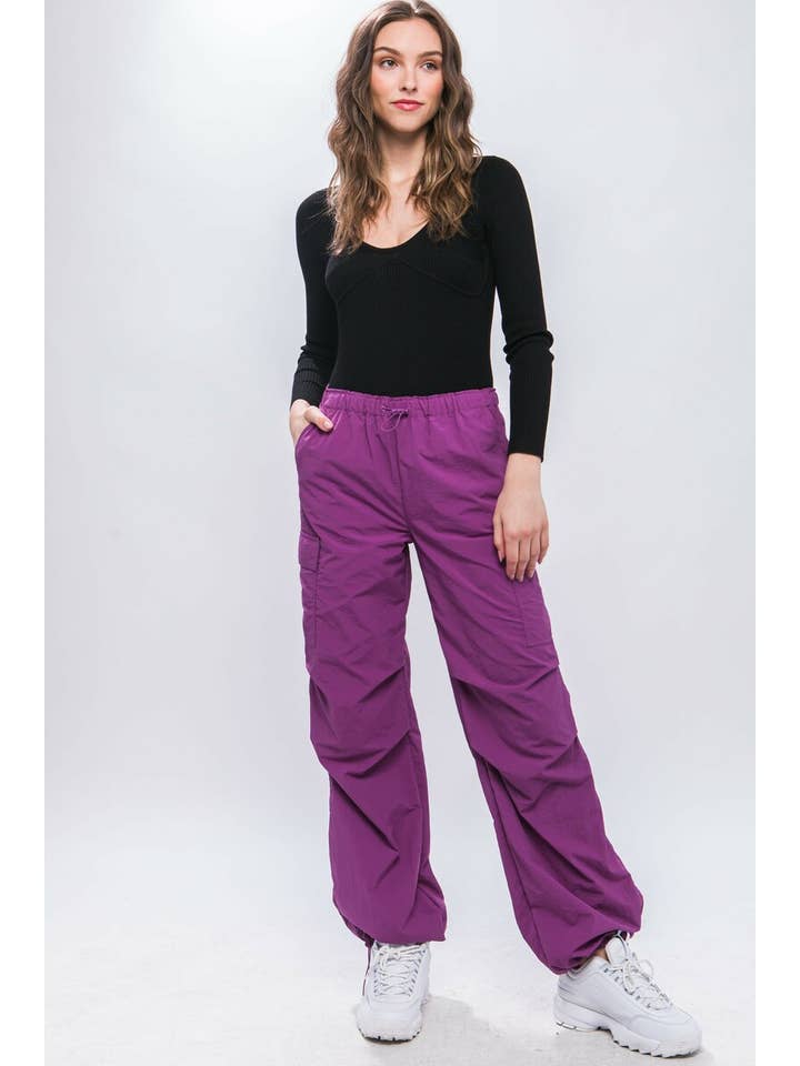 42POPS – wholesale Pants – Women's – `.SI-25286 Loose Fit Parachute Cargo Pants11