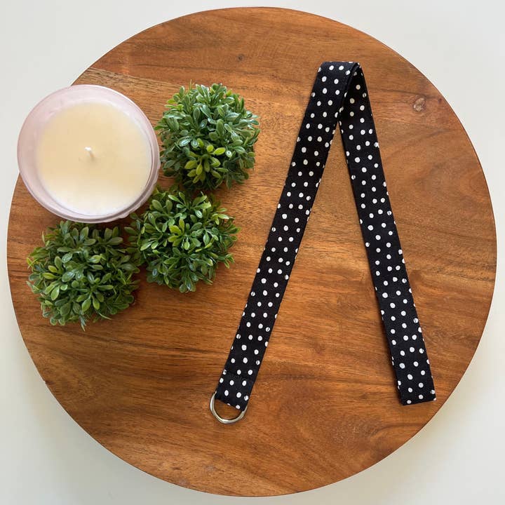 Black Polka Dot Lanyards for wholesale by The Lanyard Boutique