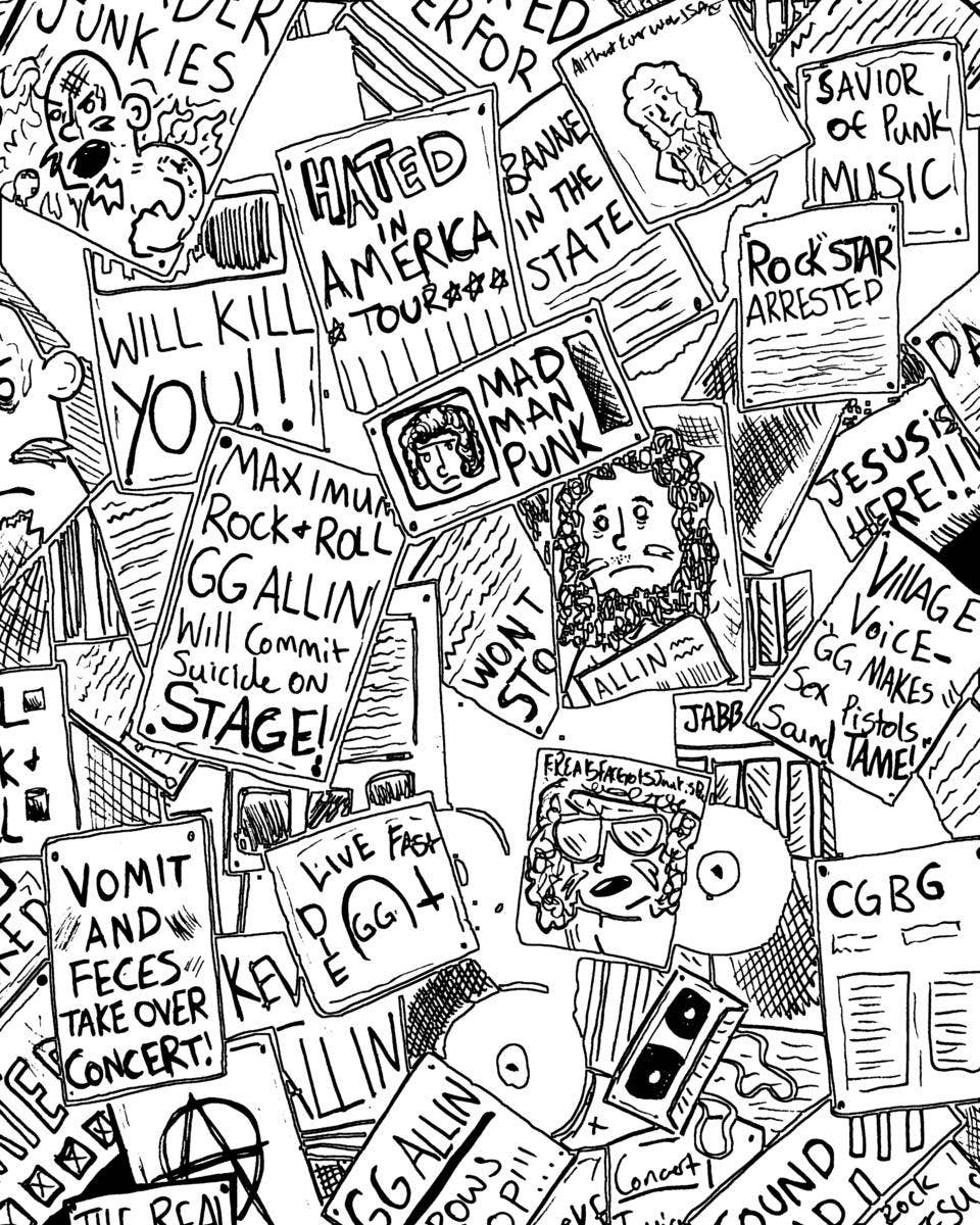 Microcosm Publishing & Distribution - Wholesale Coloring & Activity Book - Adult - GG Allin Rock & Roll Coloring Book2