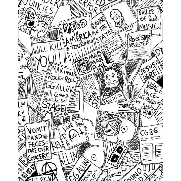 Microcosm Publishing & Distribution - Wholesale Coloring & Activity Book - Adult - GG Allin Rock & Roll Coloring Book2