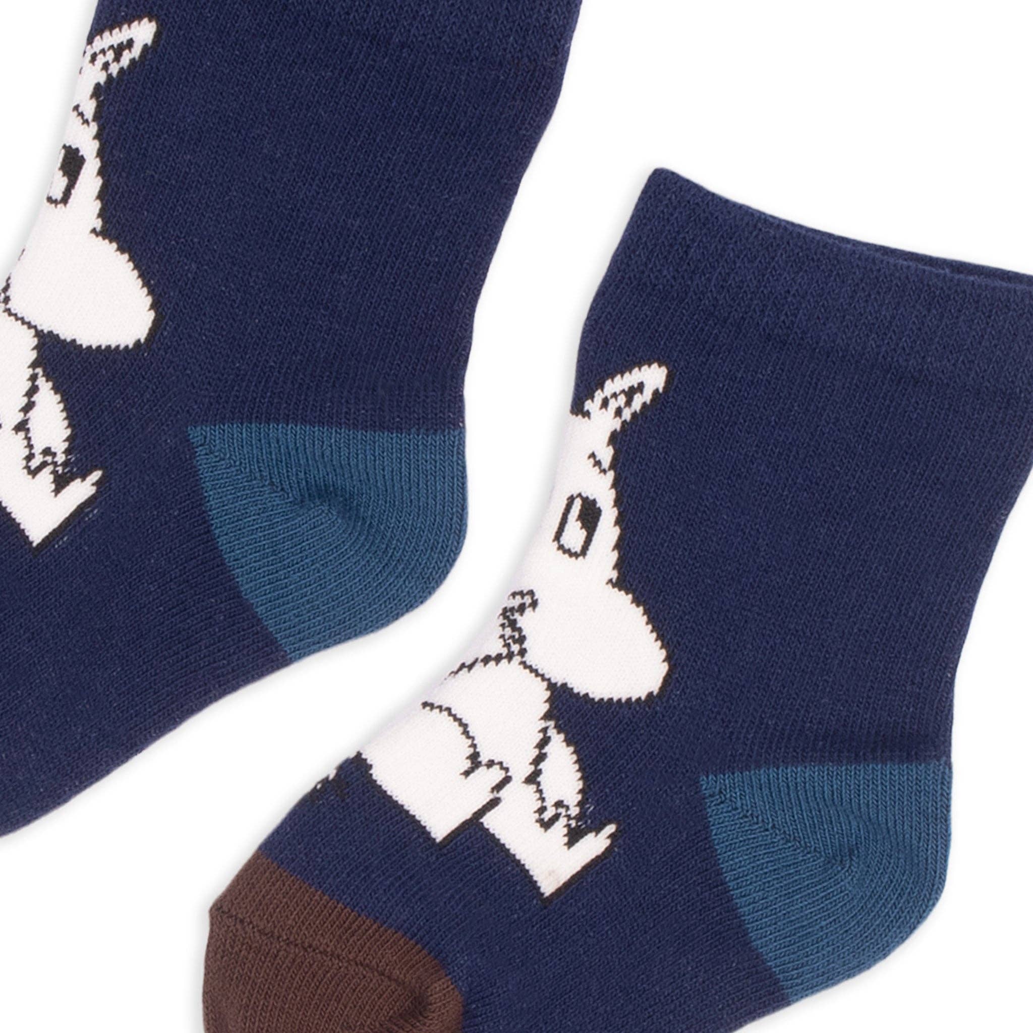 Nordicbuddies - Vente Chaussettes – enfant - Chaussettes Bébé Moomintroll - Bleu Marine1