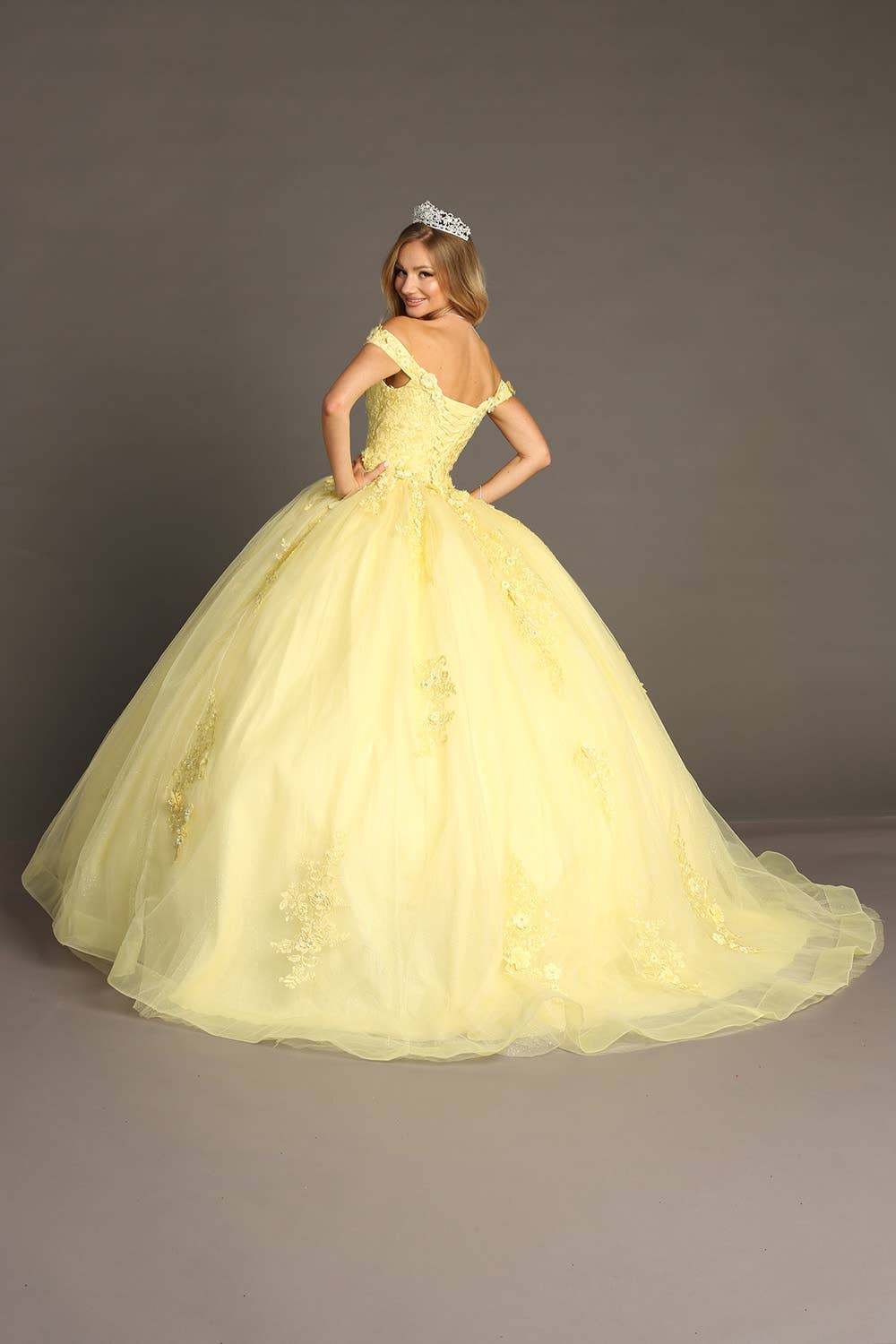 Chicas - Wholesale Gown - Women's - Off the Shoulder Quinceanera Dress With Flowers CHF306627