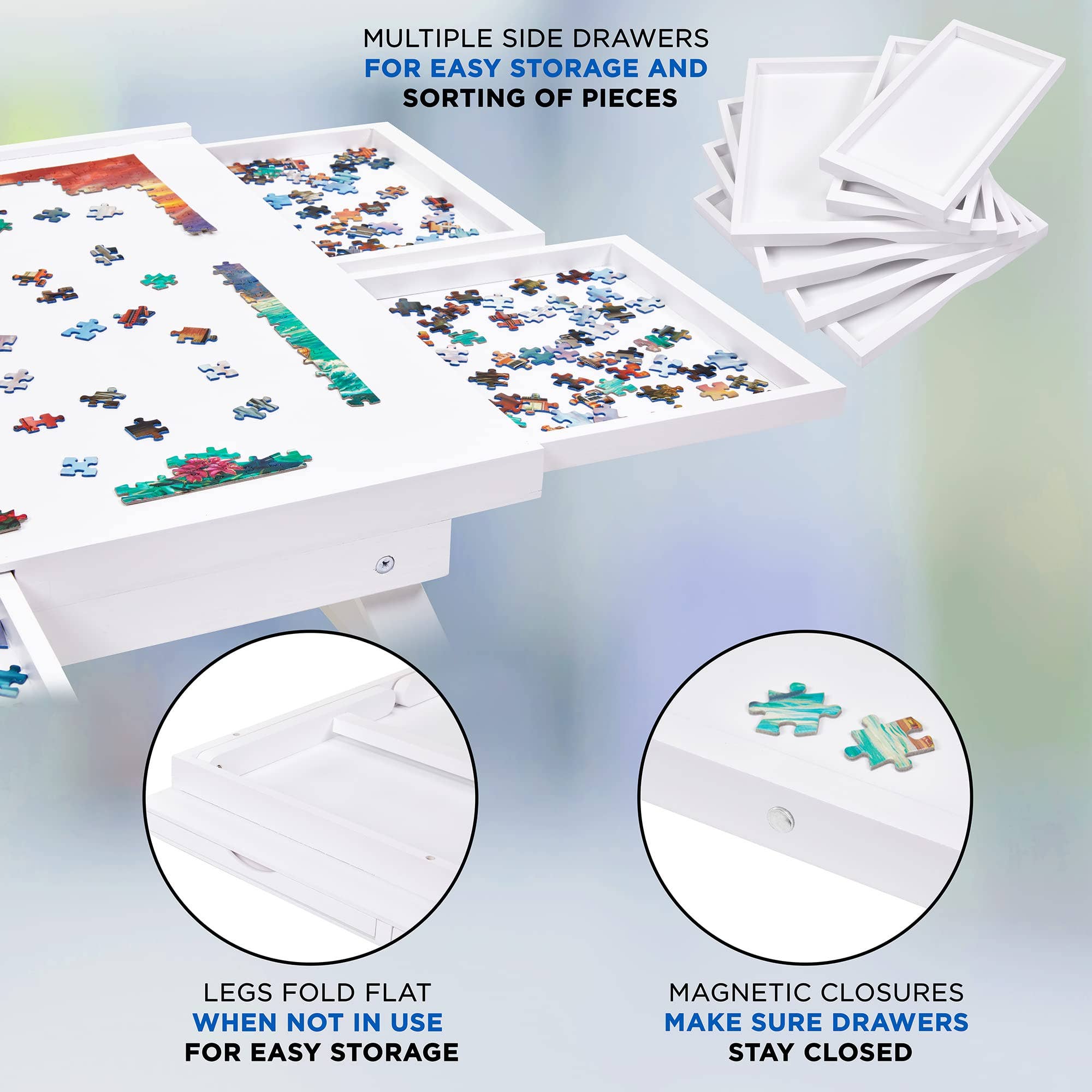 Jumbl - Wholesale Puzzel - Volwassene - Puzzelbord van 1000 stukjes, 23 „x 31" houten puzzel met poten11