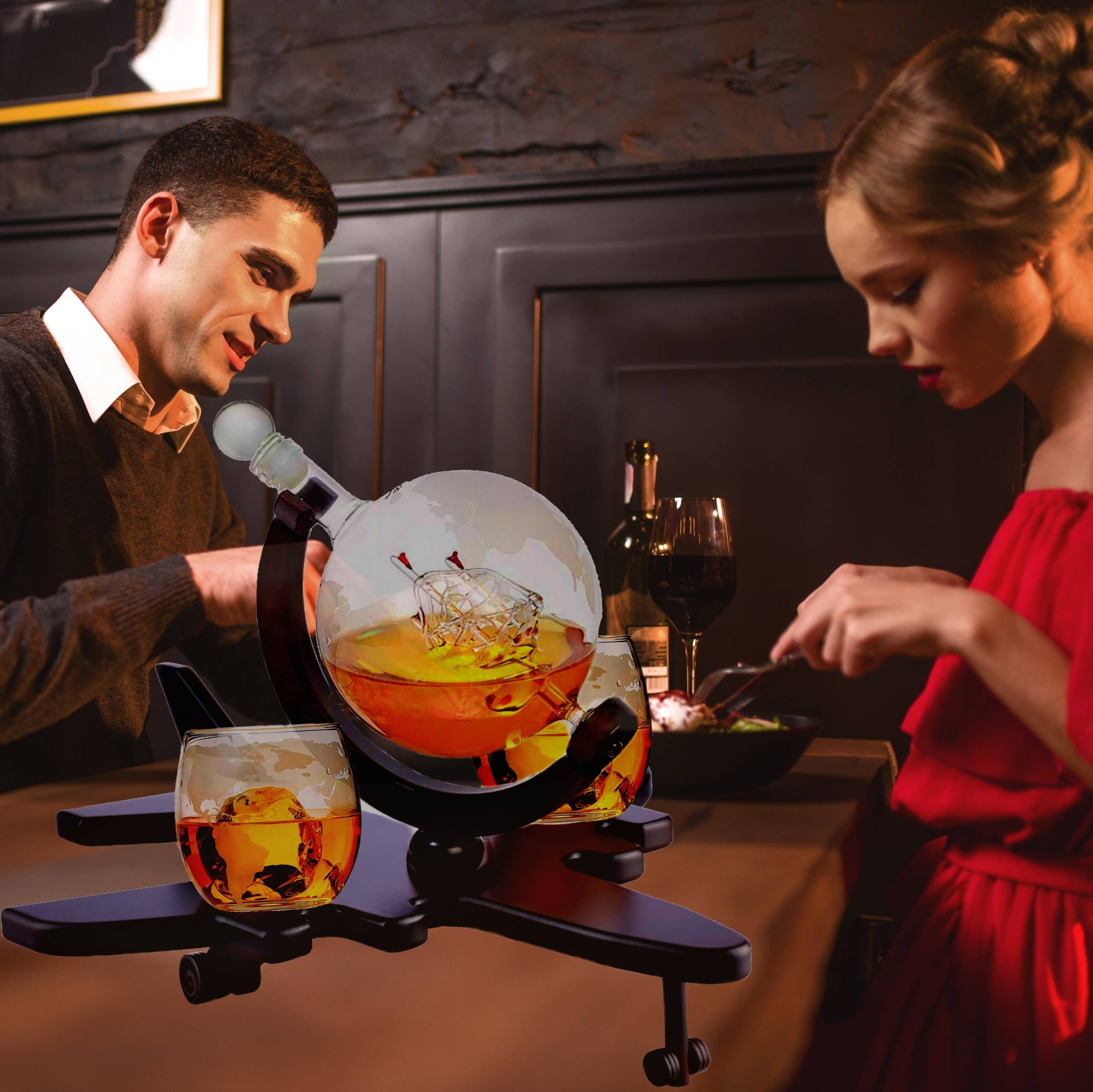 Bezrat - Vendita all'ingrosso Decanter - Set regalo per decanter per whisky per aeroplano, decorazione per la casa e bar7