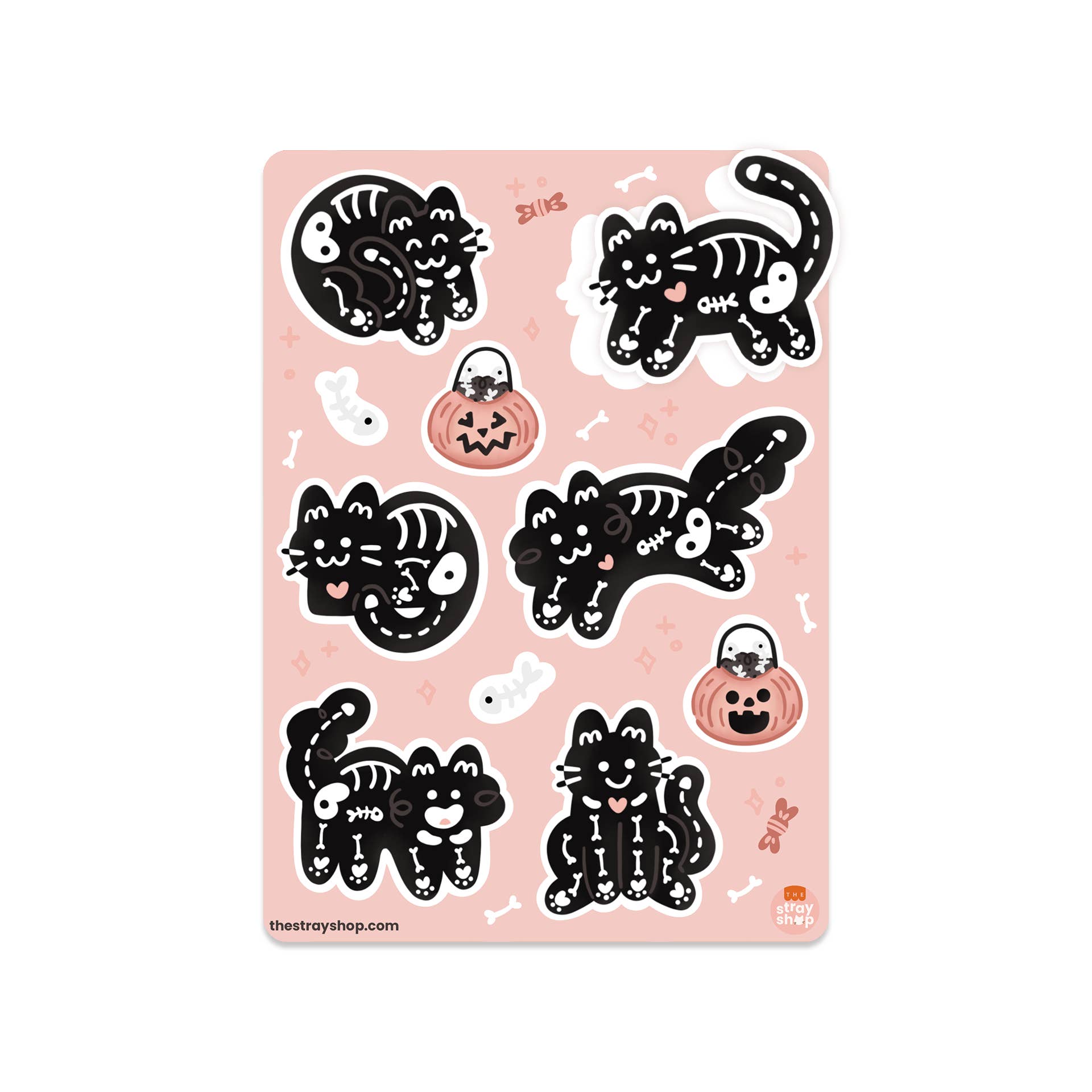 The Stray Shop - Wholesale Sticker - Kitty Bones Sticker Sheet