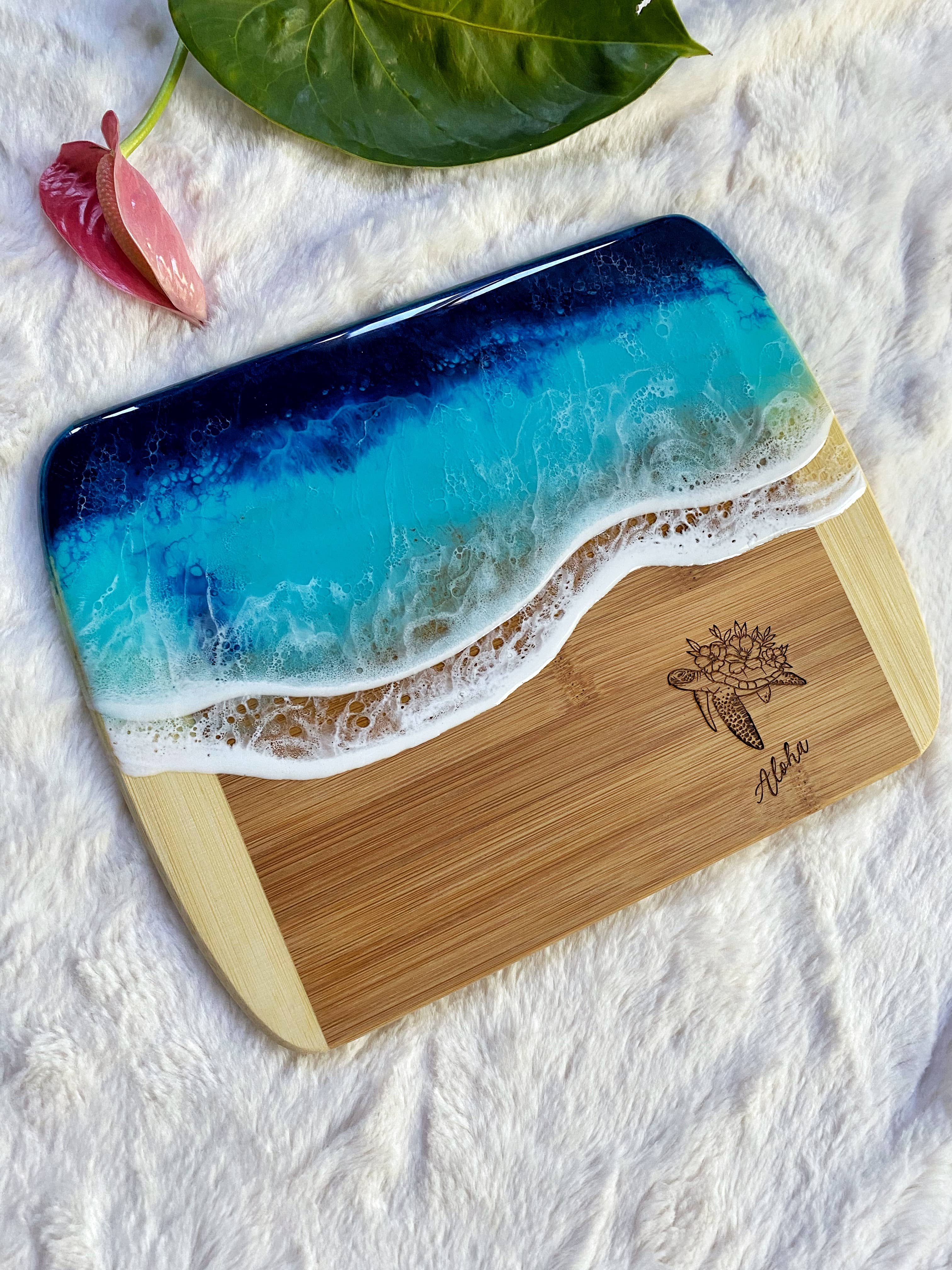 TBM Creations LLC - Wholesale Cheese Board - HONU PUA Charcuterie board | Maui made | Ocean Cheese board8