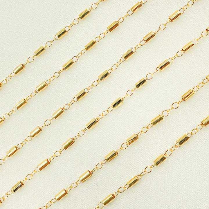Jewels & Chains - Wholesale Link & Chain Necklace - 14K Gold Filled Tube Cable Link Chain. 1121GF