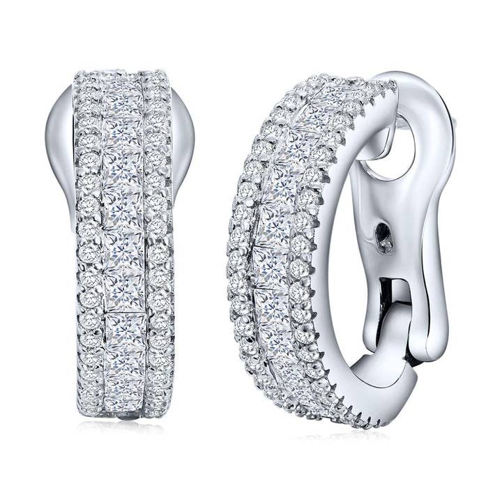 Boucles d'oreilles Perla Pavé Loop pour la vente par Kassali Designs