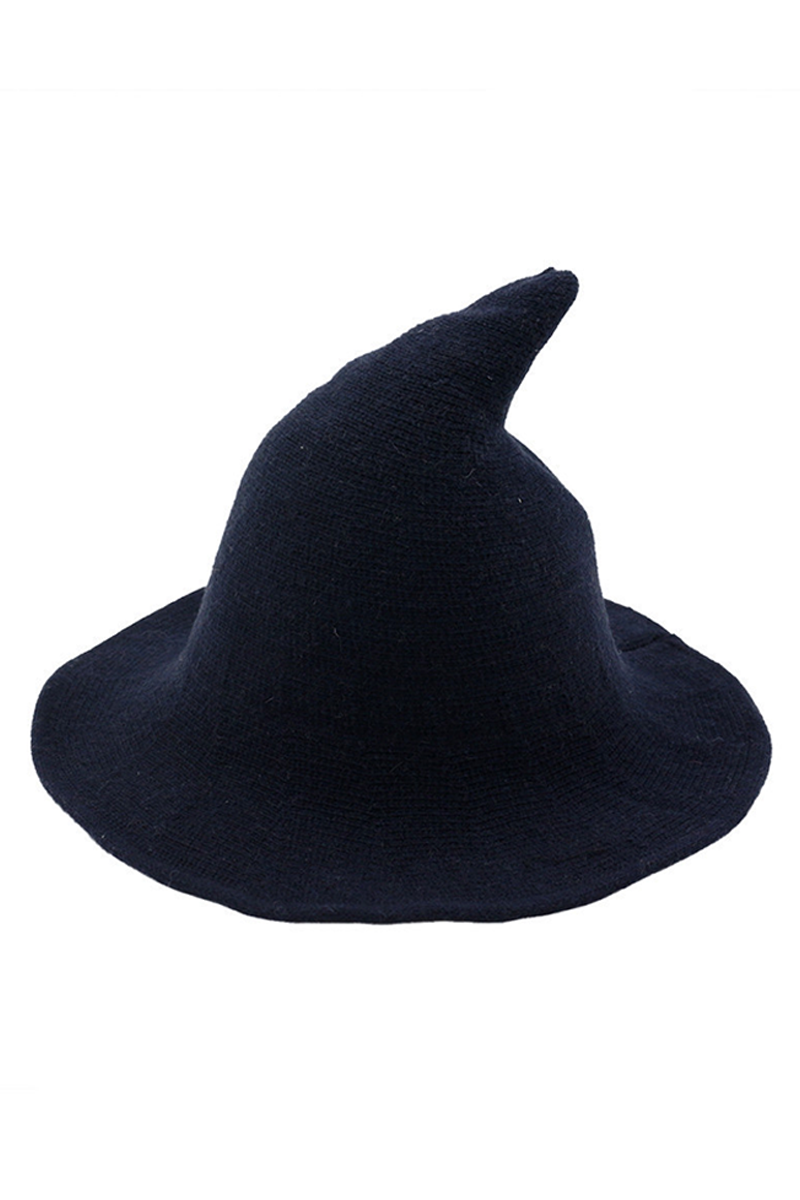 ACCITY - Wholesale Fedora - Women's - Halloween Knit Witch Hat, Wide Brim Pointed Top_CWAH06166