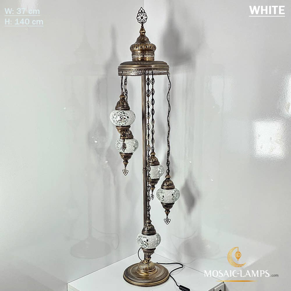 Mosaic Lamps - Wholesale Floor Lamp - 5 Globe Mosaic Floor Lamps, Medium Ball Turkish Mosaic Bedsi22