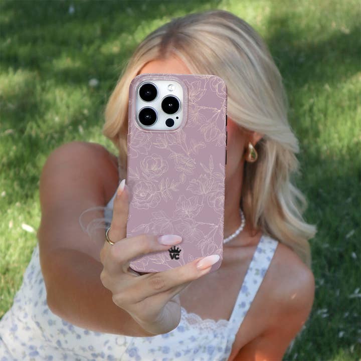 VELVET CAVIAR - Wholesale Phone Case - Women's - iPhone 15 Pro Max MagSafe Case - Dusty Rose Chrome Floral3