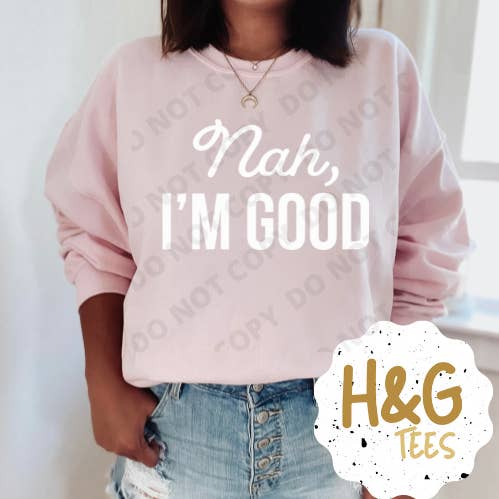 Nee, mir geht's gut Pink Pullover für den Großhandel von Honey and Gloss
