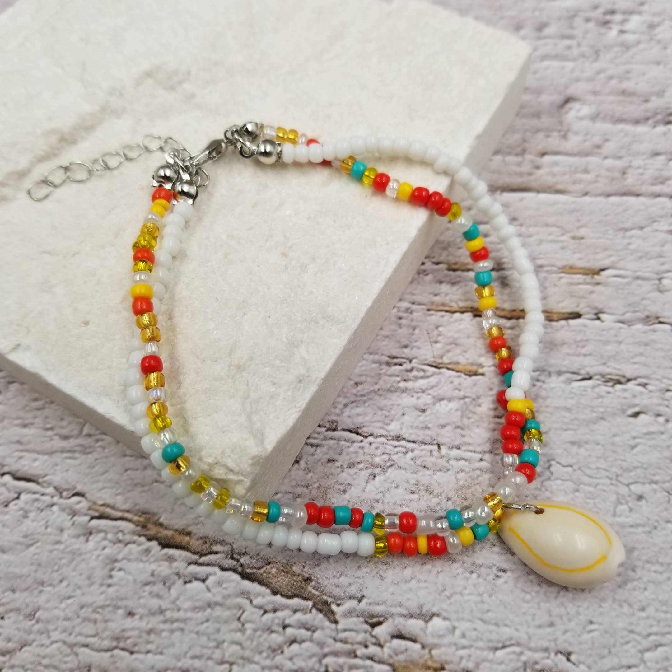 Treasure Wholesale - Wholesale Anklet - Rainbow Tiny Bead Beach Shell Anklet2