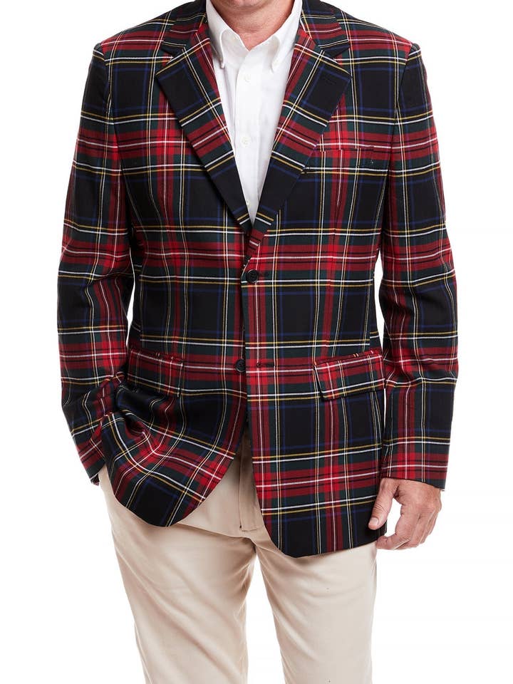 Philip Sportcoat Stewart Tartan, Schwarz für den Großhandel von Castaway Clothing Nantucket Island