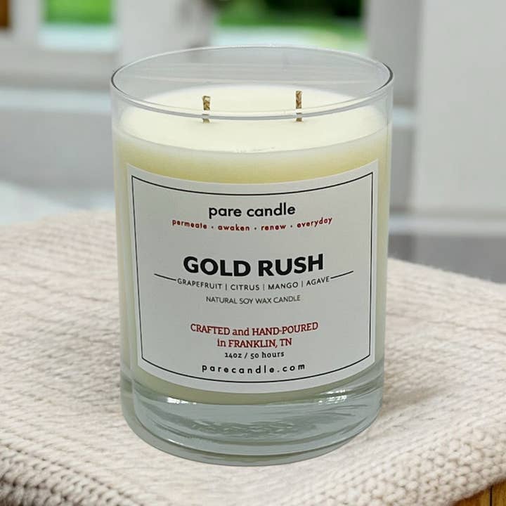 Gold Rush | 14-oz Soy + Coconut Wax Candle for wholesale by Pare Candle