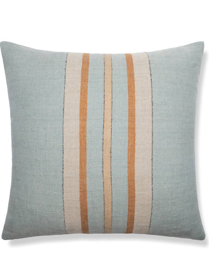 Bruges Stripe Cushion Cover Blue Chestnut 22"x 22" for wholesale by Maison Marigold