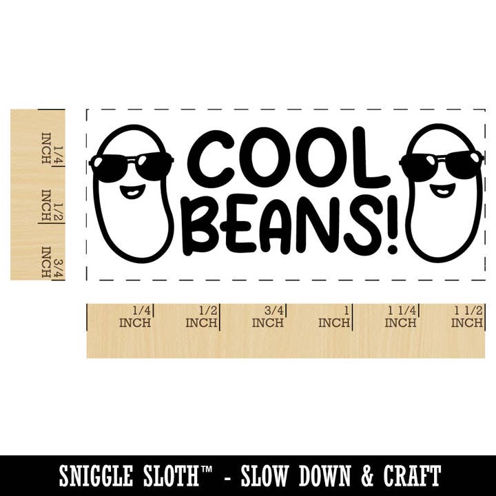 Sniggle Sloth - Wholesale Rubber/Decorative Stamp - Cool Beans Teacher Student School Self-Inking Rubber Stamp Ink Stamper