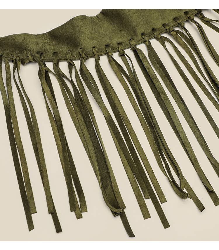 Tourtiwi - Wholesale Shoulder Bag - Women's - Vintage Fringed Suede Shoulder Bag7