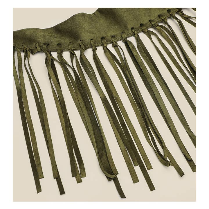 Tourtiwi - Wholesale Shoulder Bag - Women's - Vintage Fringed Suede Shoulder Bag7