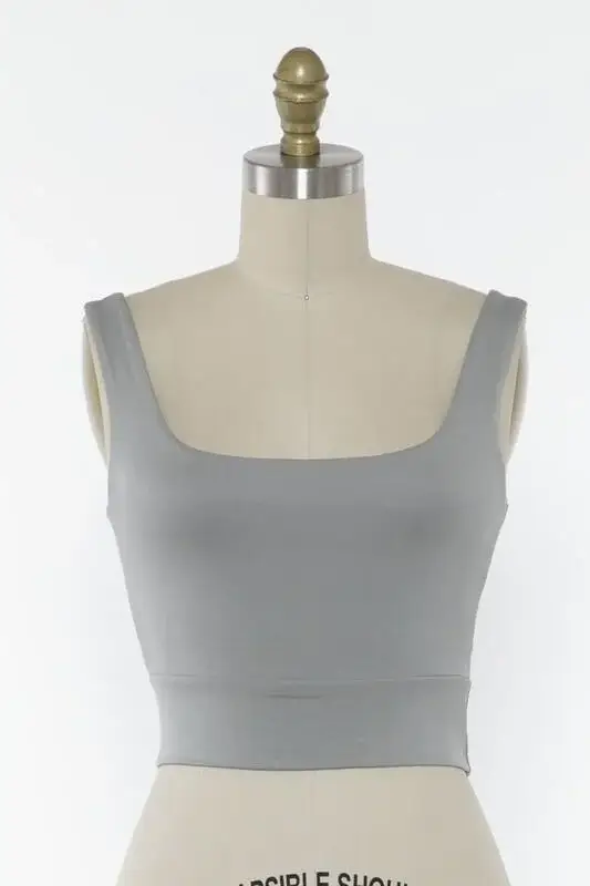 Final Touch - Wholesale Knit Top - Women's - Square Neck Fitted Crop Top - T1685940